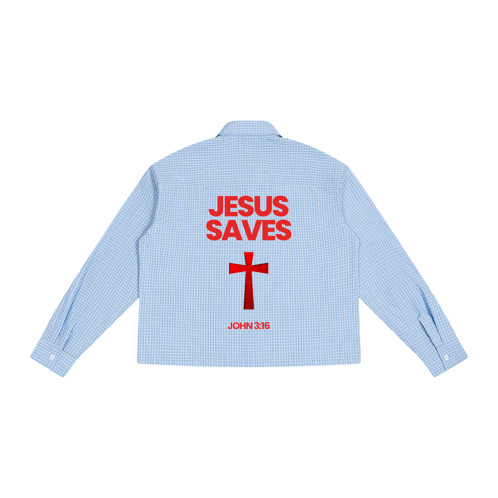 Unisex Boxy Plaid Long Sleeve Shirt