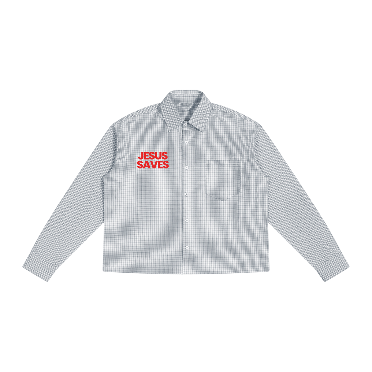 Unisex Boxy Plaid Long Sleeve Shirt