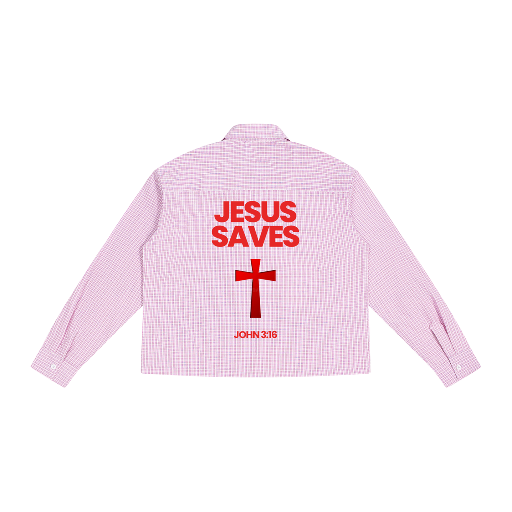 Unisex Boxy Plaid Long Sleeve Shirt