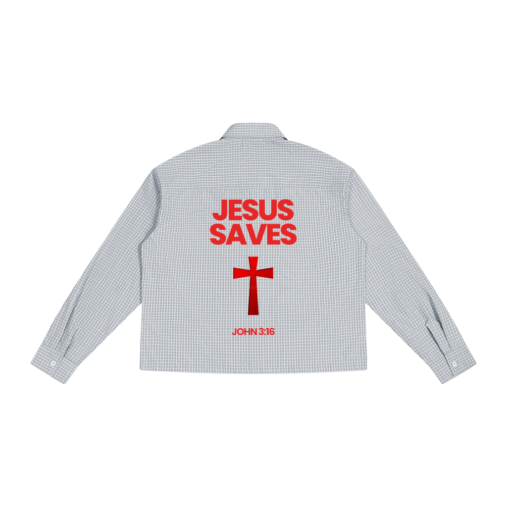 Unisex Boxy Plaid Long Sleeve Shirt