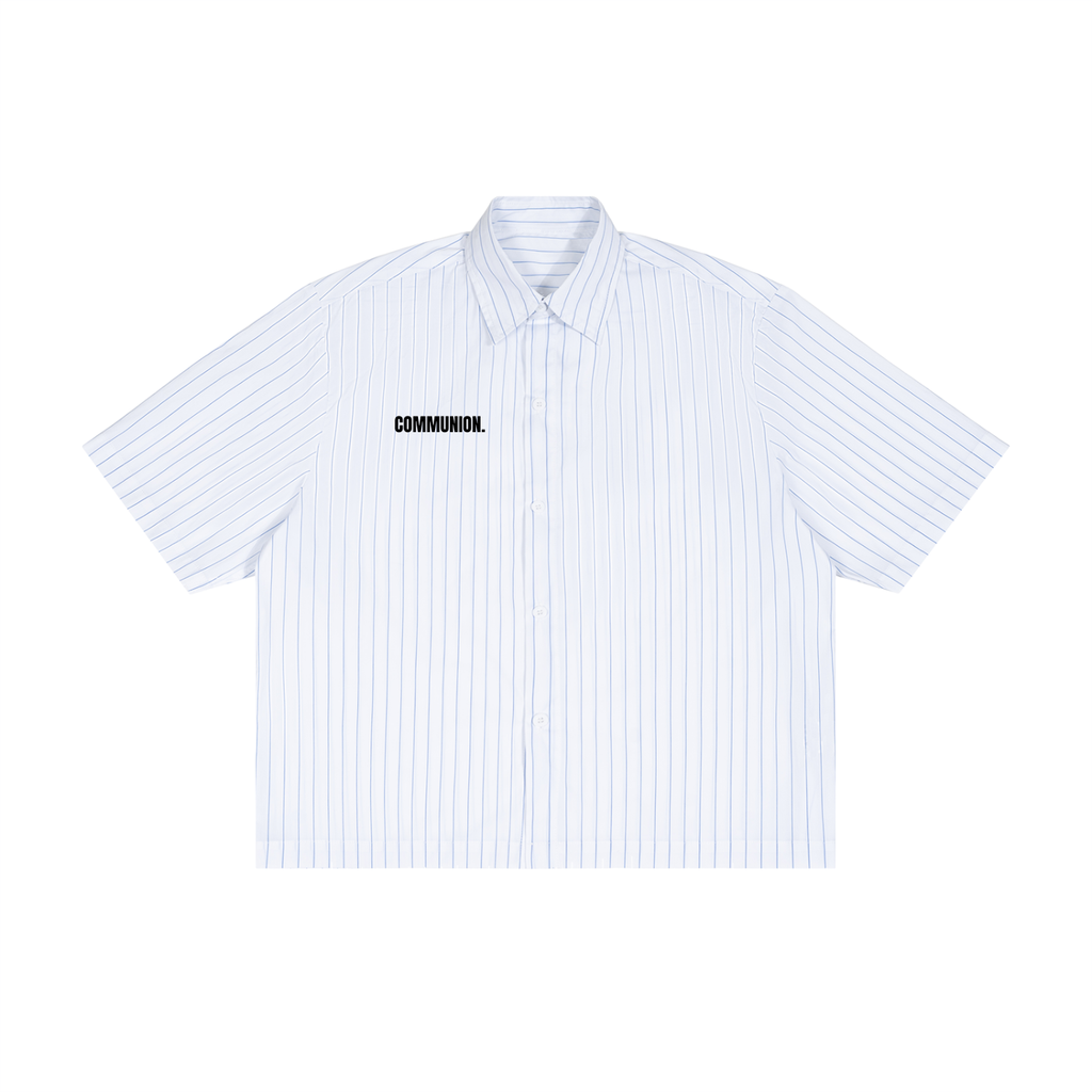 Unisex Striped Boxy Button-Up Shirt