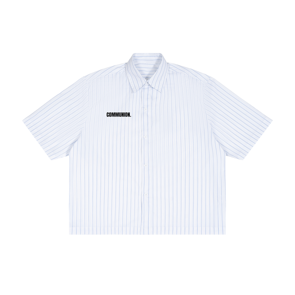 Unisex Striped Boxy Button-Up Shirt